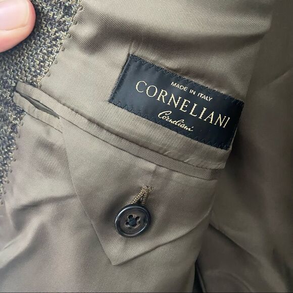 Corneliani Men’s Grey Check Wool Cashmere Blazer 50R - Picture 6 of 11